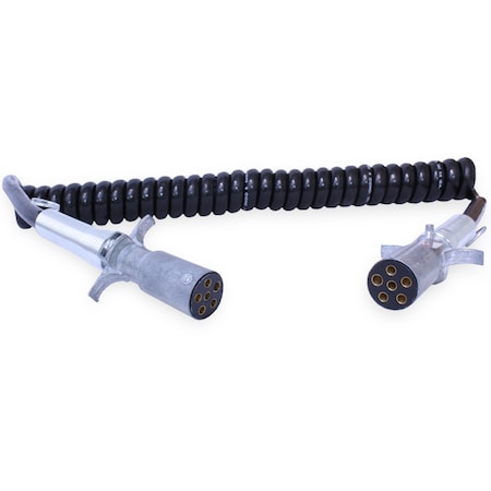 Velvac 6-Way Coiled Cable Assy 6/14Ga X 12' 050029